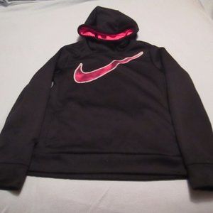 Girls Nike Dri-Fit Black & Pink Hoodie Pullover Sweatshirt Size Youth Large